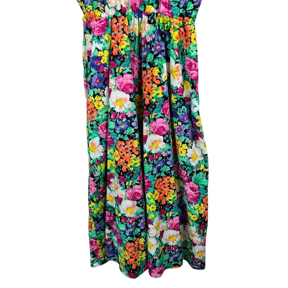 Vintage Jeffrey & Dara by Linda Hutley Dress Floral Fit & Flare Midi Women's 7 9 - Picture 5 of 9